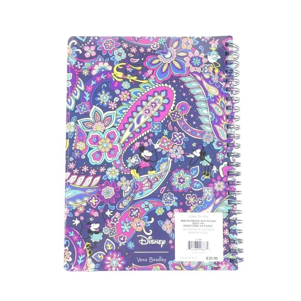 Vera Bradley Sensational Six Paisley Disney Mini‎ Spiral Notebook NWT